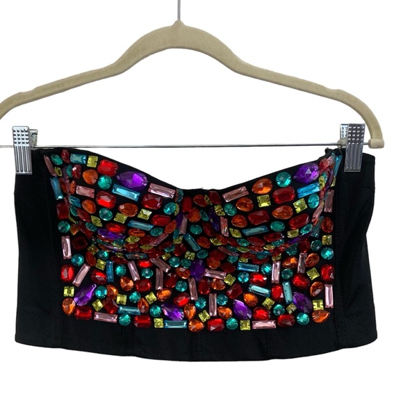 HANDMADE EMBELLISHED MULTICOLOR BUSTIER, SMALL - Picture 2 of 3
